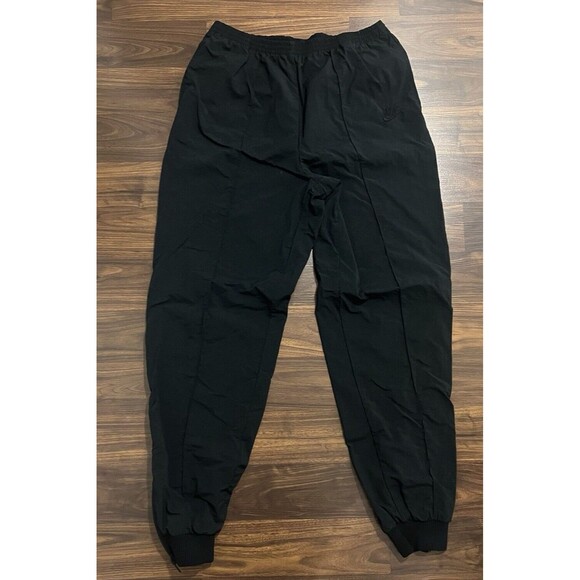 Vintage Nike Pants Womens Size XL Black Windbreaker Drawstring Joggers Zipper - Picture 1 of 8